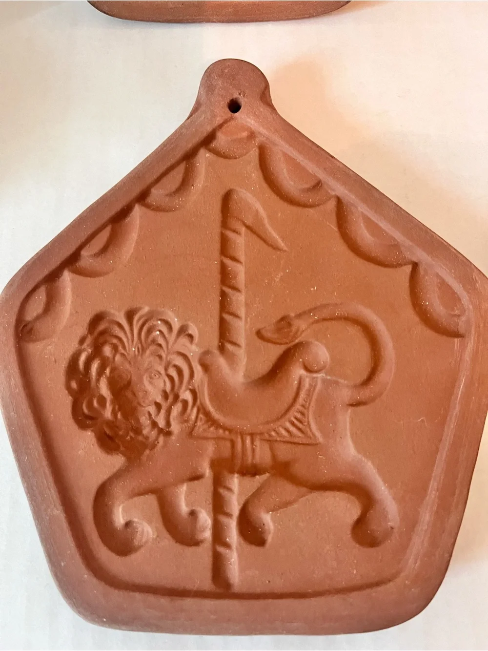 Vintage Terracotta Cookie Baking Stones /Molds Animals Fair Circus Set of 4